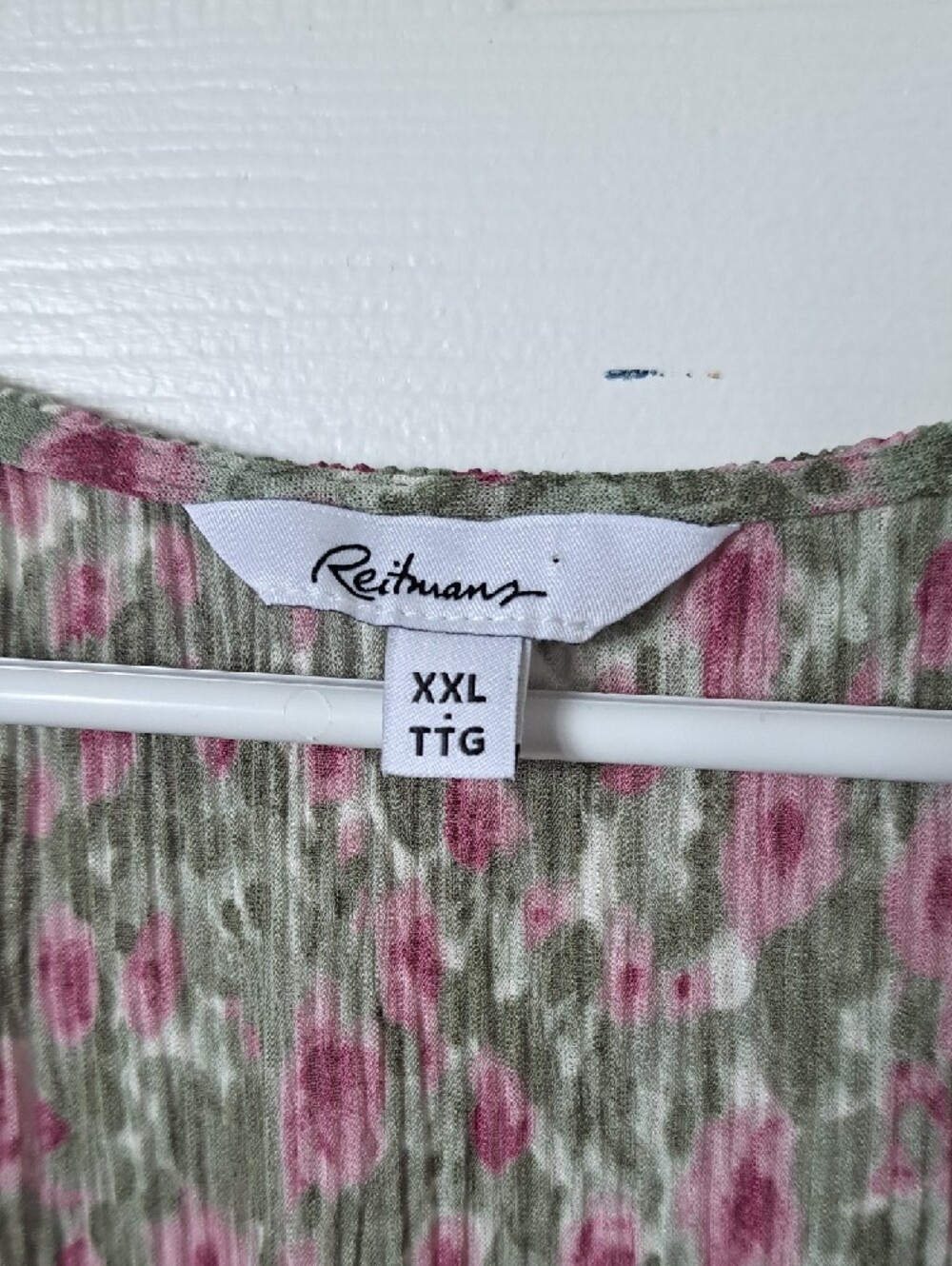 Reitmans Pink and Green Floral Wrap-Style Midi Dress - Picture 3 of 6